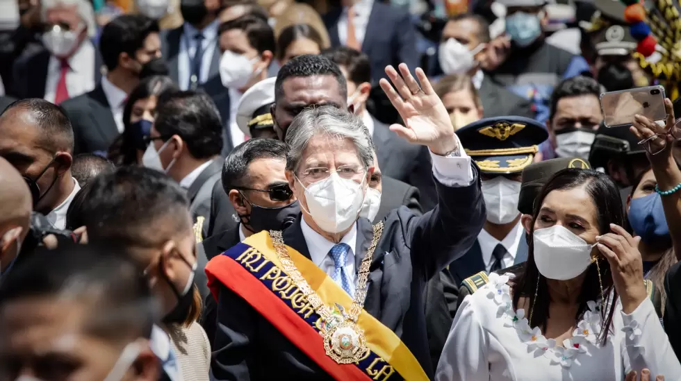 Guillermo Lasso durante su posesin presidencial