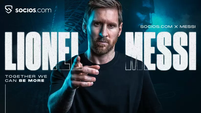 La empresa cripto Socios.com anunció que Messi será su nuevo embajador