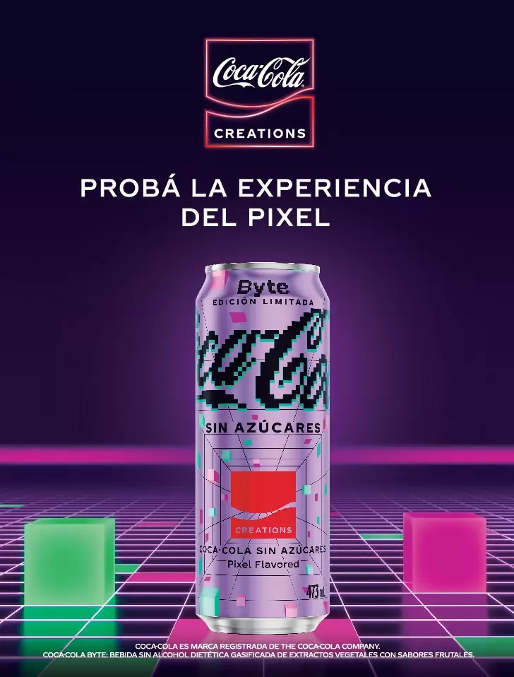 El afiche de Pixel, la bebida de Coca-Cola del metaverso