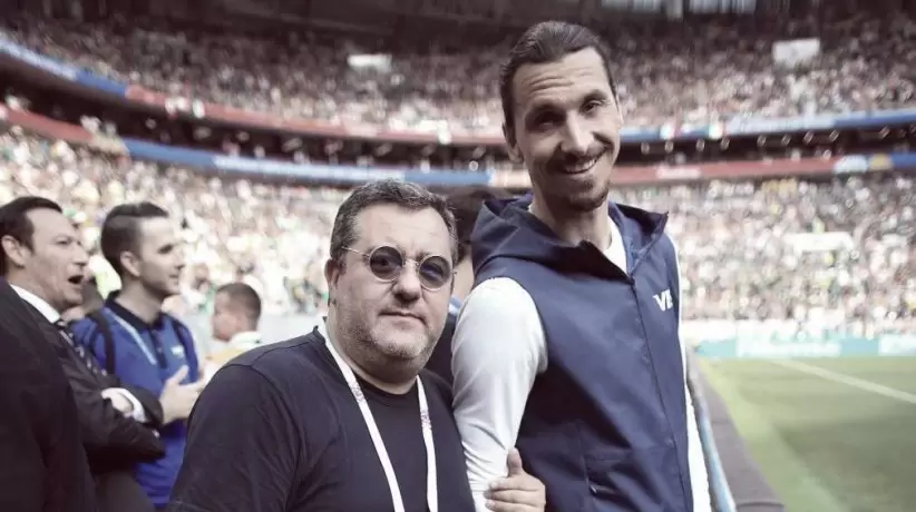 Mino Raiola junto a Zlatan Ibrahimovi&#263;, uno de sus clientes.