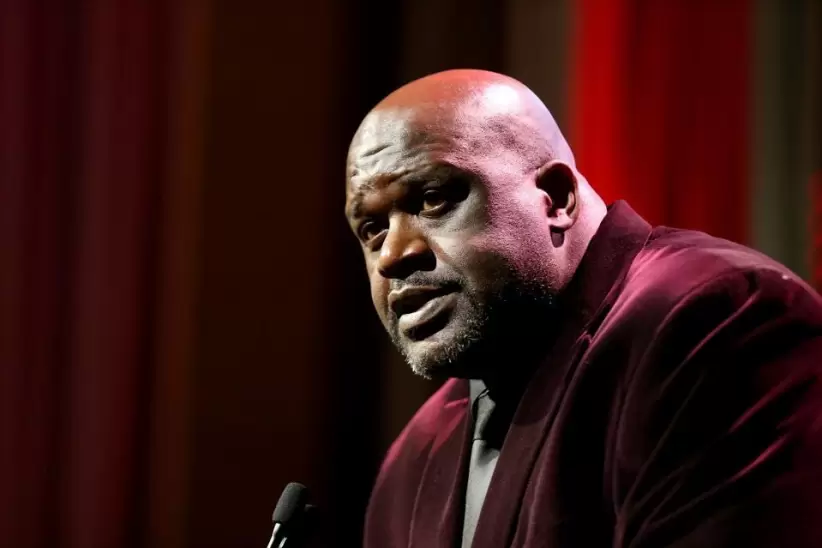 Shaquile O'Neal speaks onstage during the Sports Illustrated