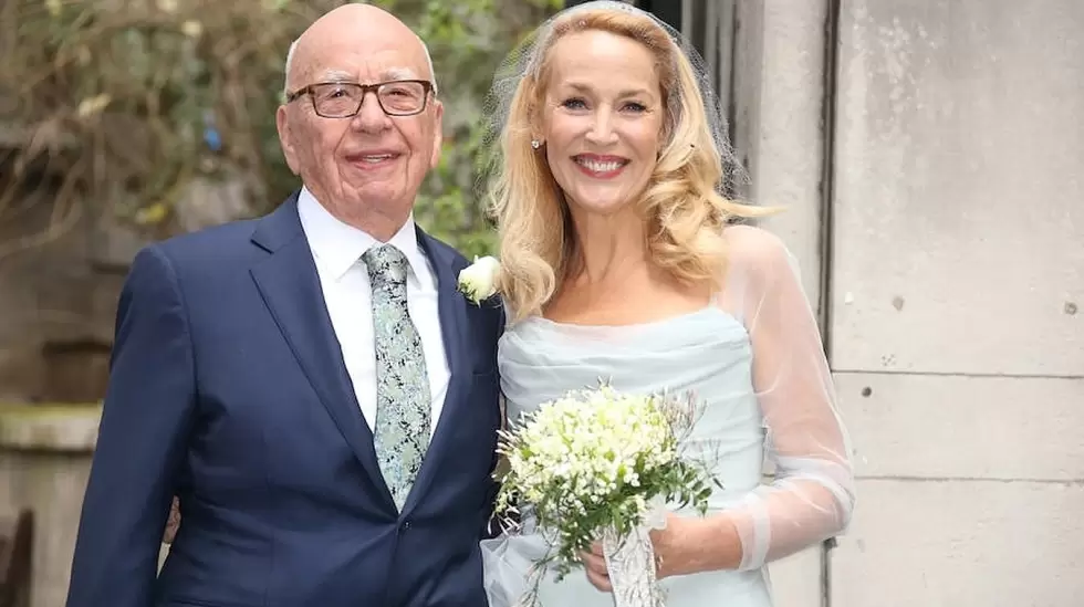 Rupert Murdoch y Jerry Hall