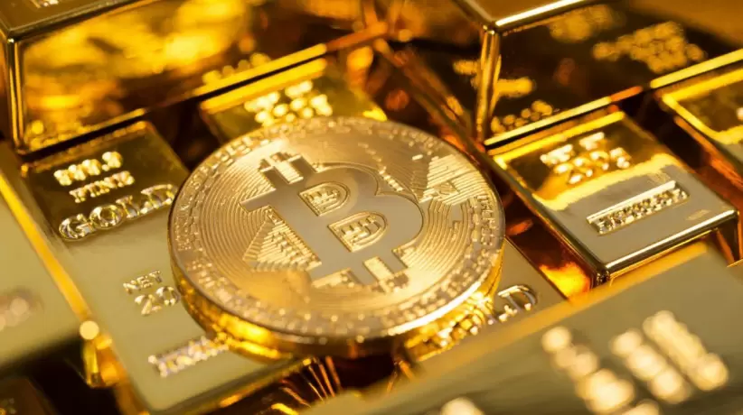 Bitcoin, gold, oro