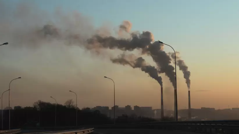 fábrica, humo, emisiones