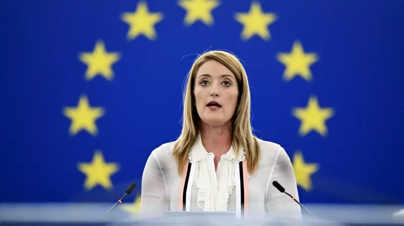 La presidenta del parlamento europeo, Roberta Metsola