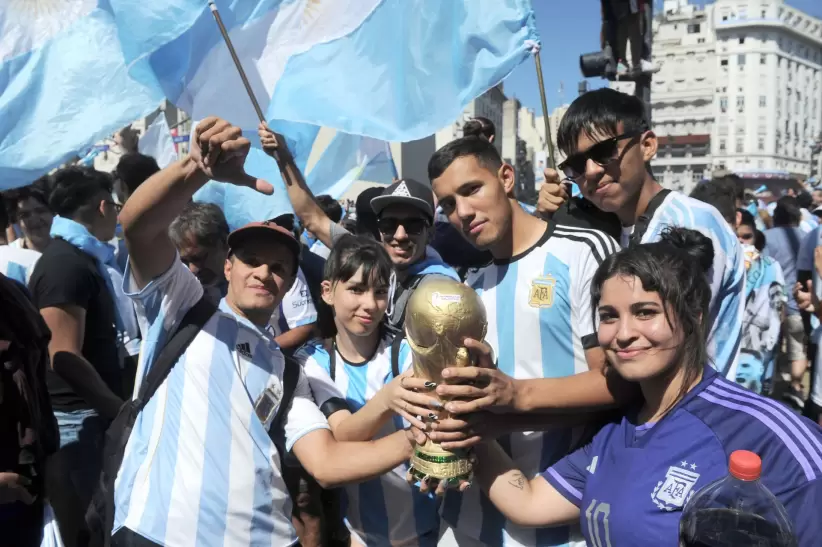 Los argentinos festejan la Copa del Mundo (Télam)