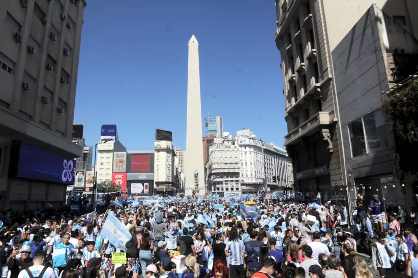 Los argentinos festejan la Copa del Mundo (Télam)