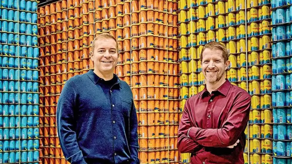 Los cofundadores de Athletic Brewing, Bill Shufelt y John Walker.