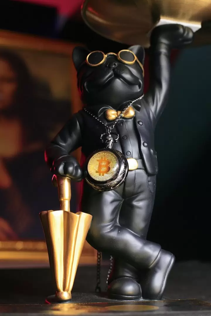 bitcoin, figurilla, escultura