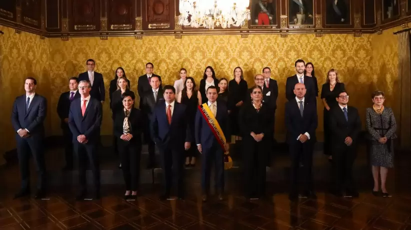 Foto oficial de Gabinete de Presidente Noboa Quito Ecuador
