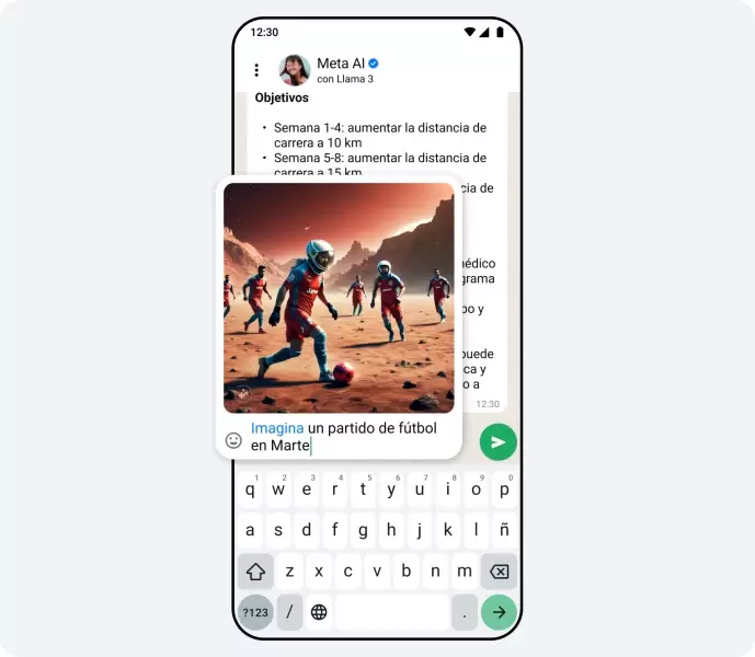 meta ai imagina un partido en marte