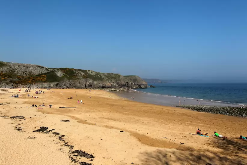 Barafundle Beach in Pembrokeshire, West Wales. (Photo by David Davies/PA Images via Getty Images)