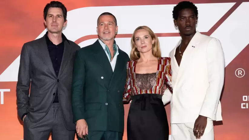 El director de "F1", Joseph Kosinski, y las estrellas Brad Pitt, Kerry Condon y Damson Idris llegan al estreno de la película.