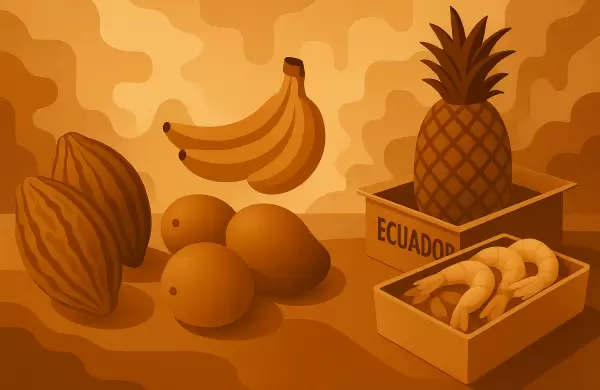 Cacao, frutas y camarón lideraron las exportaciones ecuatorianas entre enero y mayo