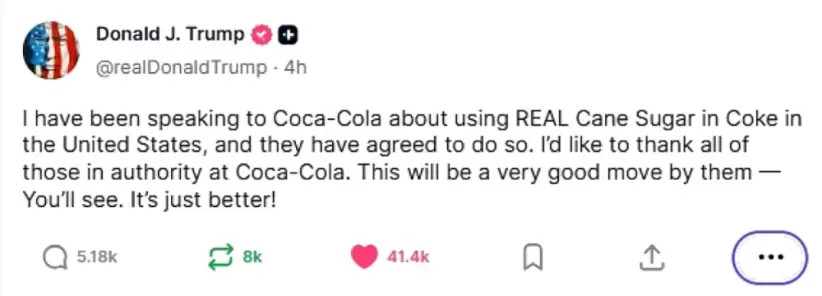 truth social coke trump coca cola