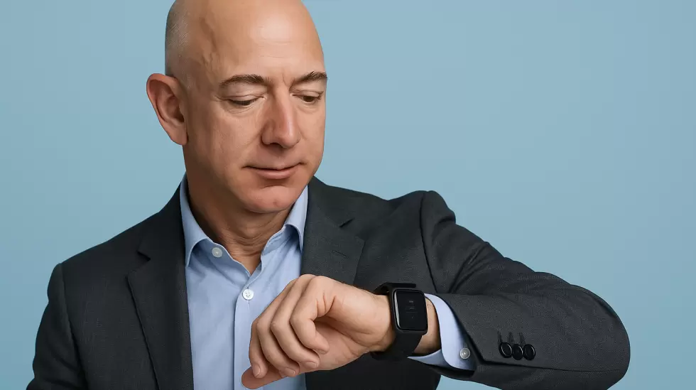 jeff bezos revisando su smartwatch