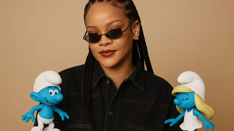rihanna y los smurfs en color