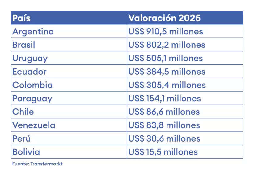 tabla de valoracion 2025