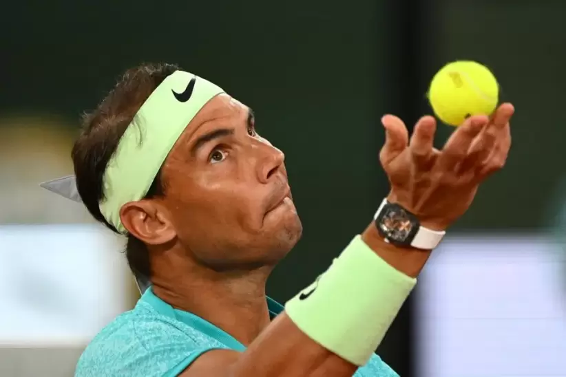 Rafael Nadal luce el Richard Mille RM27-05 Manual Winding Flying Tourbillon el 27 de mayo de 2024 en Pars, Francia.