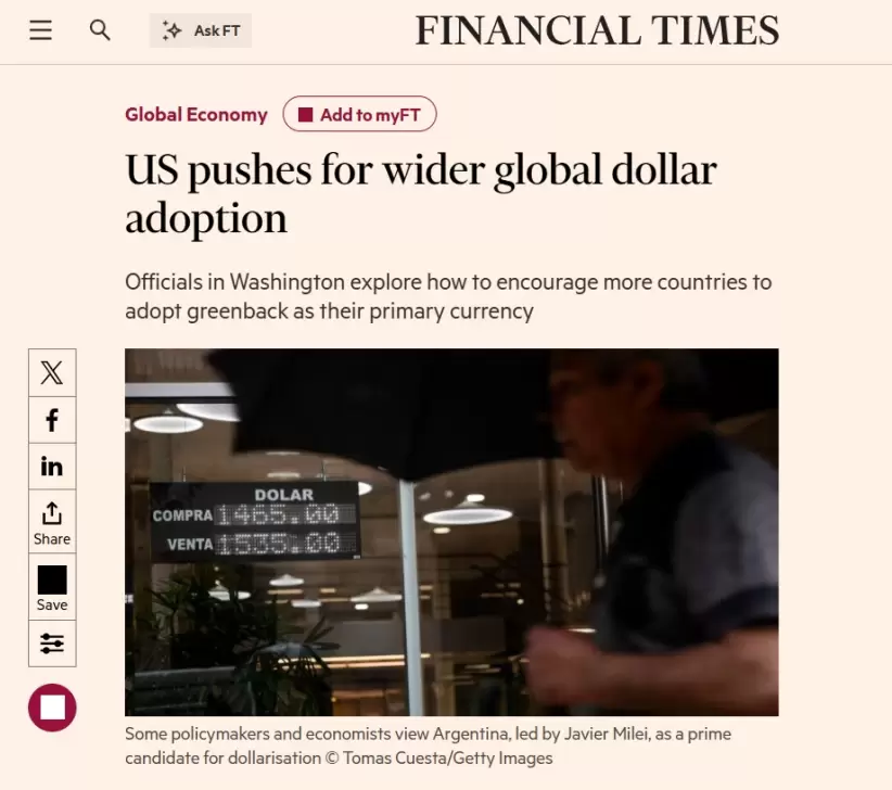 ft dolarizacion dolar trump