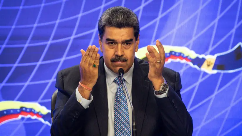 El presidente de Venezuela, Nicolás Maduro, habla durante un discurso en Caracas, Venezuela, en julio de 2023.