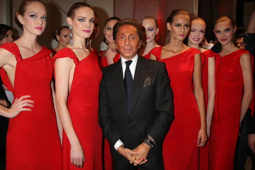 Valentino - Paris Haute Couture Sp/Sum 08: Front Row
PARIS - JANUARY 23: Valentino and Natalia Vodianova walk with models on the catwalk for final at