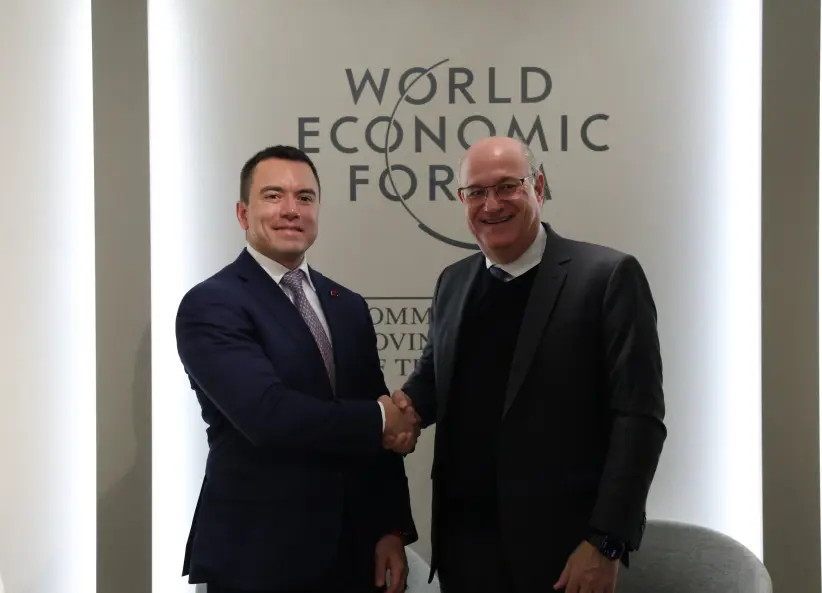 El Presidente de Ecuador Daniel Noboa en el foro económico Mundial en Davos