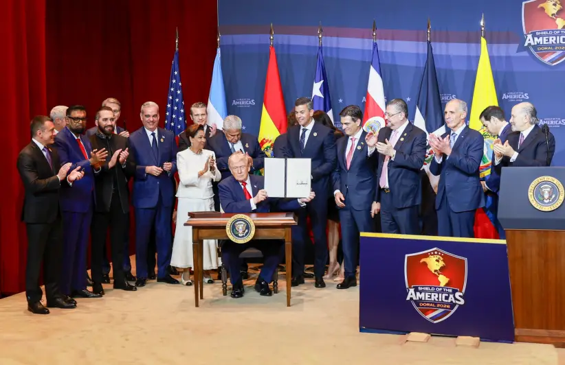 Reunión Noboa Trump Escudo de las Américas 