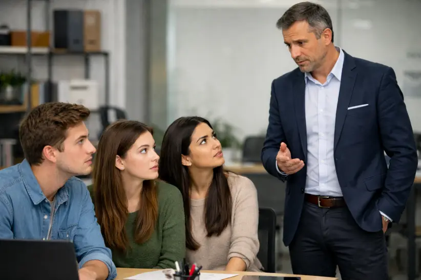 Jefes, Liderazgo, Empresas, Líderes, Empresas, Talento, Reunión, Reunión de trabajo, oficina (Imagen creada con IA)