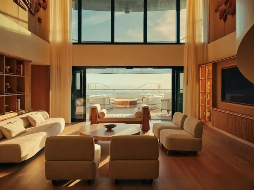 La Loft Suite de casi 8.000 pies cuadrados, que cuenta con una amplia terraza orientada hacia la popa, en Four Seasons I