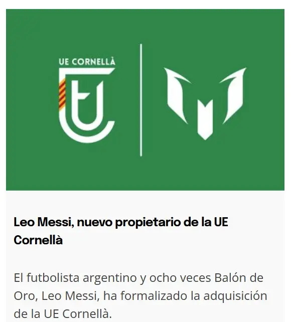 Anuncio oficial del UE Cornellá (Web oficial del UE Cornellá)