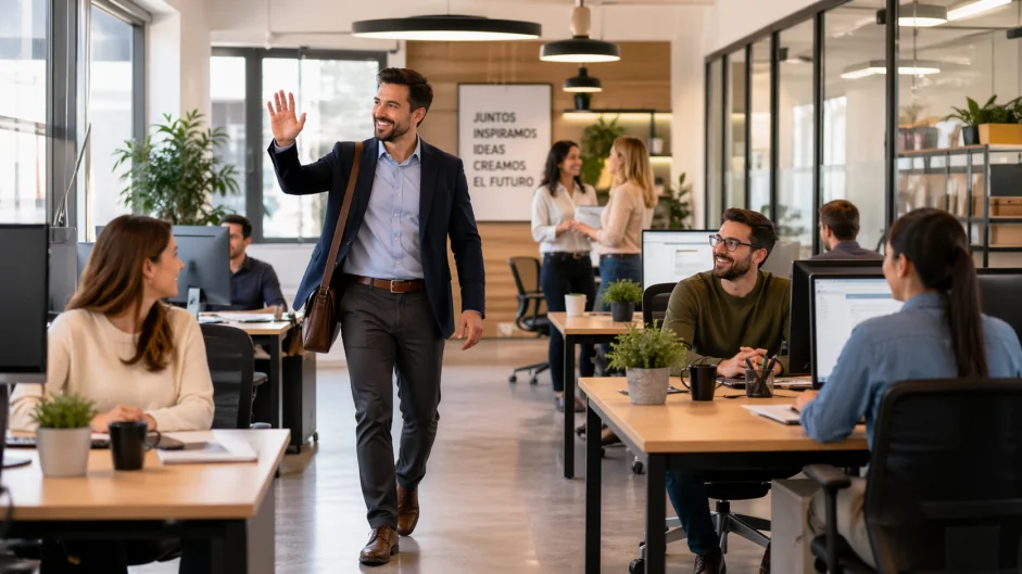 Oficina, equipo de trabajo,  empresas, clima laboral, jefes, líderes (Imagen creada con IA) - Imagen creada con IA