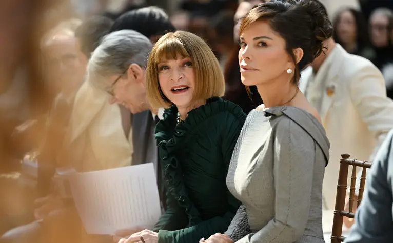 Anna Wintour y Lauren Sánchez Bezos durante la rueda de prensa de Met Gala 2026. (Photo by Roy Rochlin/Getty Images)