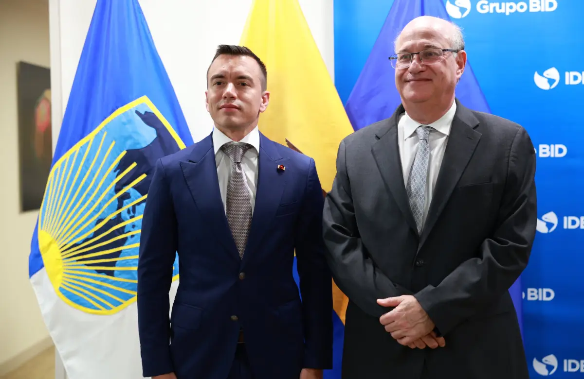 Daniel Noboa se reunió con el presidente del BID en el último día de su agenda en Washington