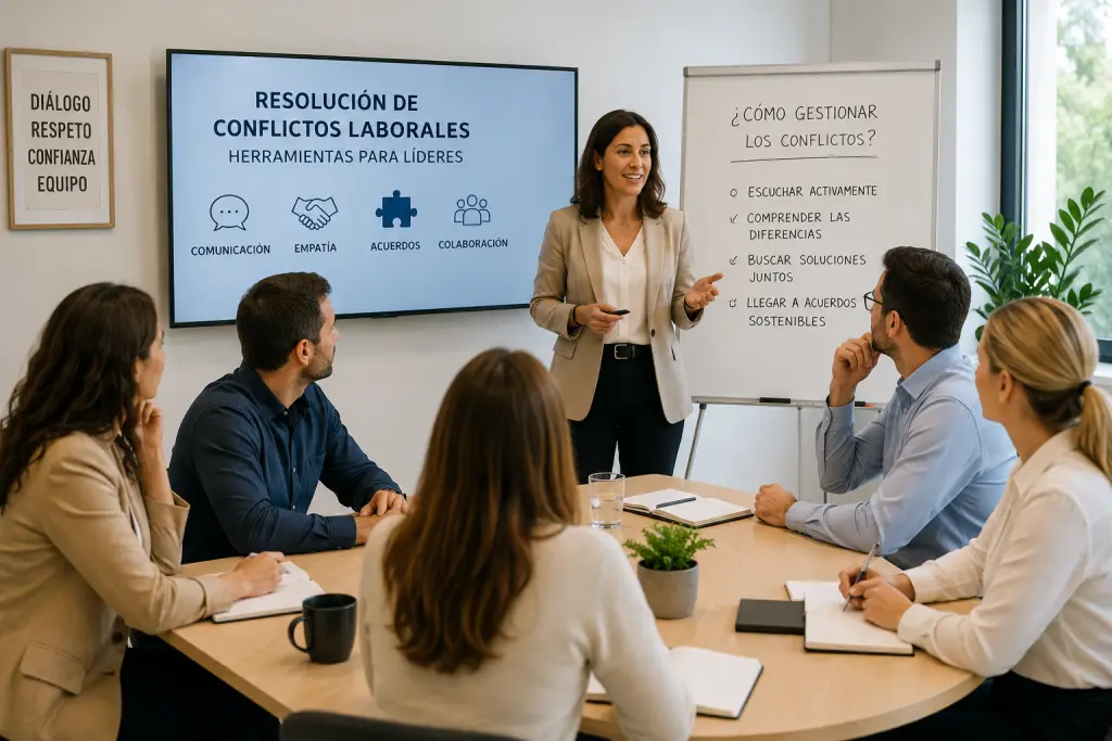 SE PUEDE USAR/Gestionar conflictos laborales, capacitación Recursos Humanos (Foto: Ilustración creada con IA).