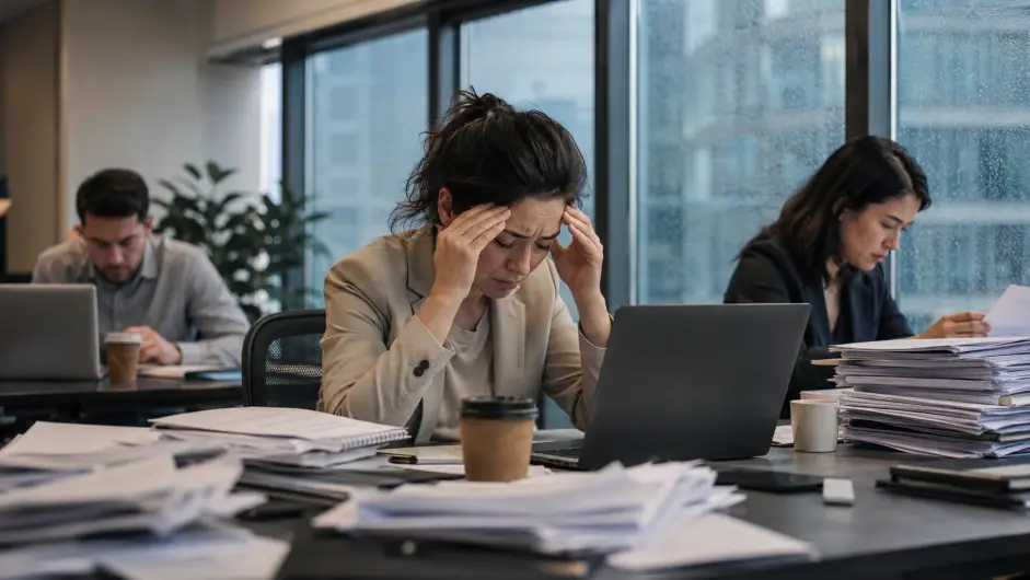 (SE PUEDE USAR) empleados, sobrecarga Crédito: Imagen creada con IA

