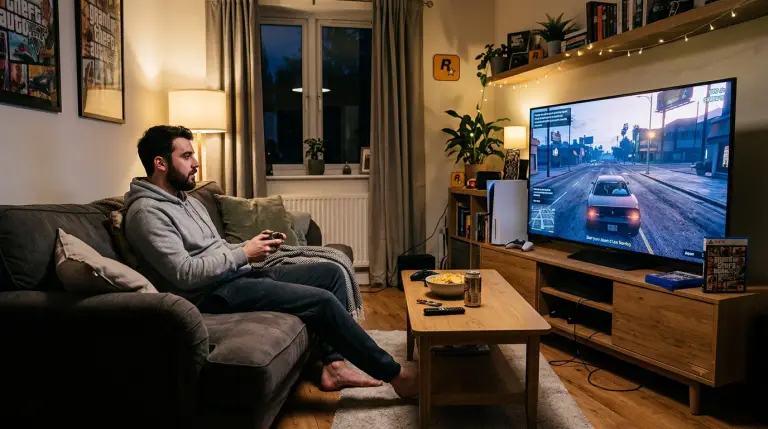 SE PUEDE USAR/Persona jugando GTA Foto: Ilustración creada con IA