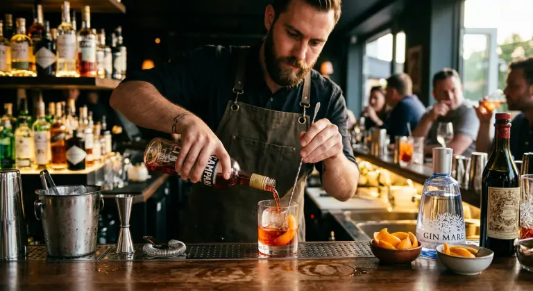 SE PUEDE USAR/Negroni, Campari, tragos, barman, bebidas espirituosas Foto: Ilustración realizada con inteligencia artificial