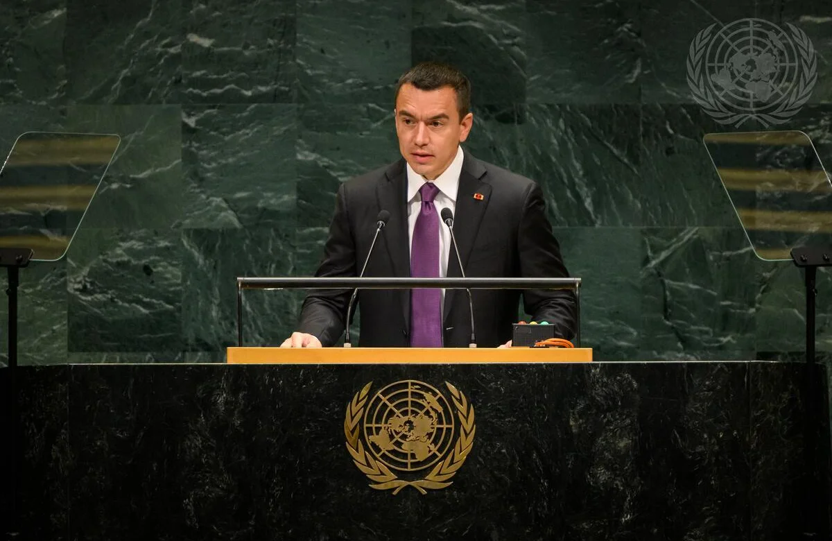 Daniel Noboa en la ONU: "La seguridad no es el fin, es la condición para que un país pueda florecer"